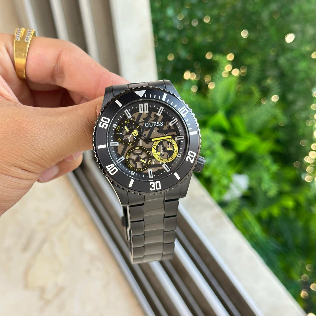 GUESS MENS BLACK MULTI-FUNCTION WATCH -GW0488G3