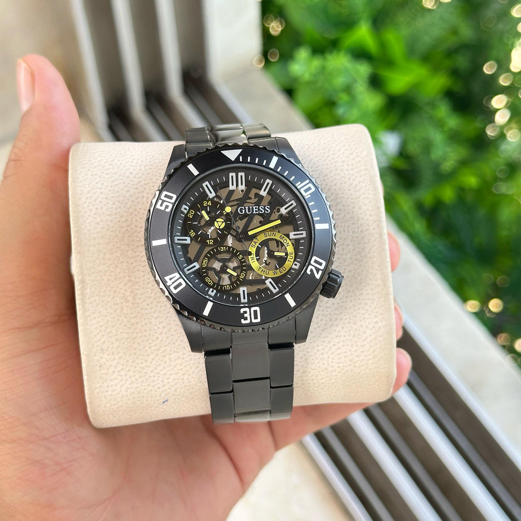 GUESS MENS BLACK MULTI-FUNCTION WATCH -GW0488G3