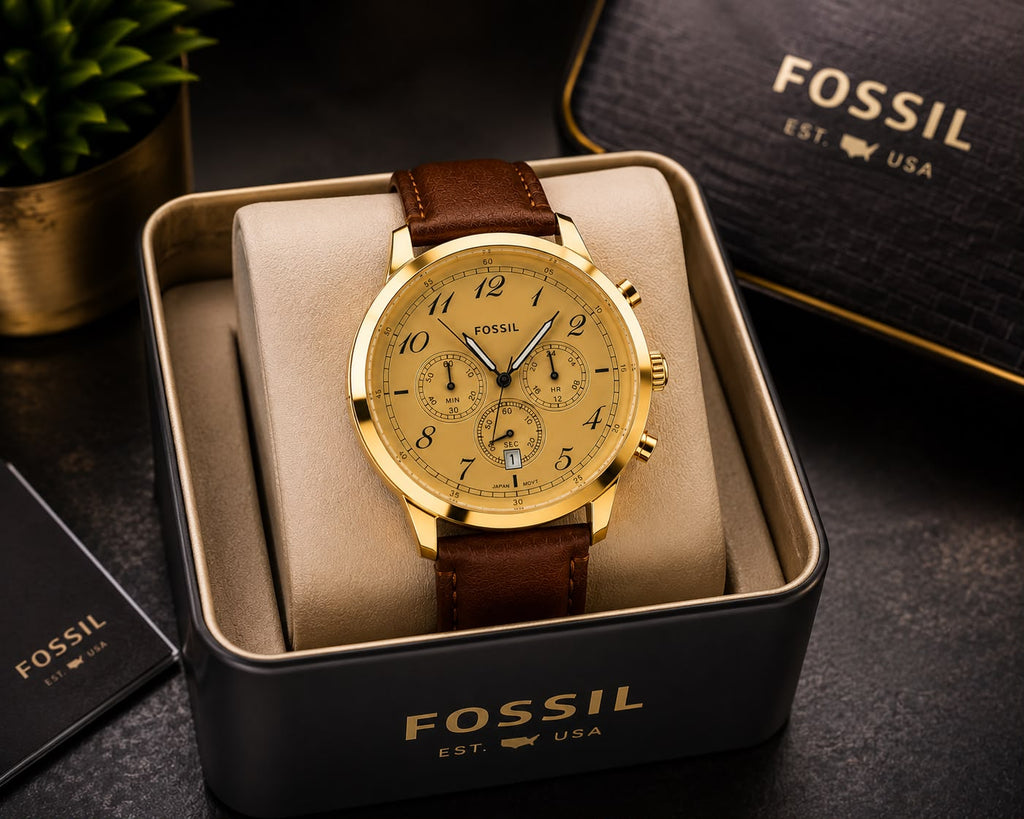 FOSSIL CHRONOGRAPH Golden Dial Analog