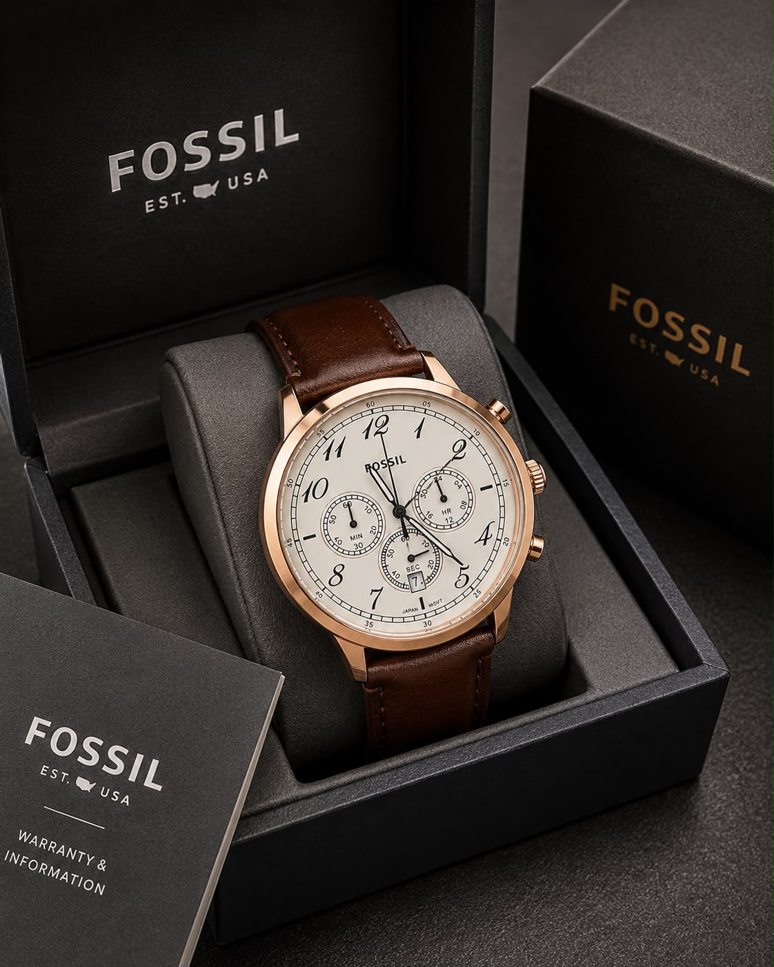 FOSSIL CHRONOGRAPH White Dial Analog